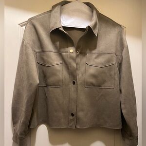 Zara Faux Suede Shirt Jacket